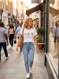 ZOT024WH Minimal Print Cotton T-Shirt White