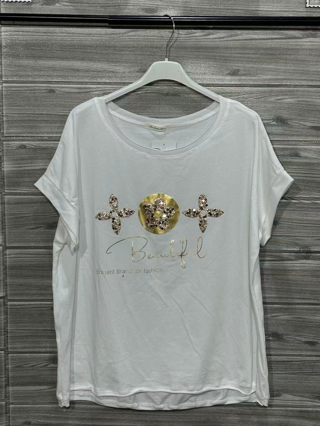 ZOT024WH Minimal Print Cotton T-Shirt White