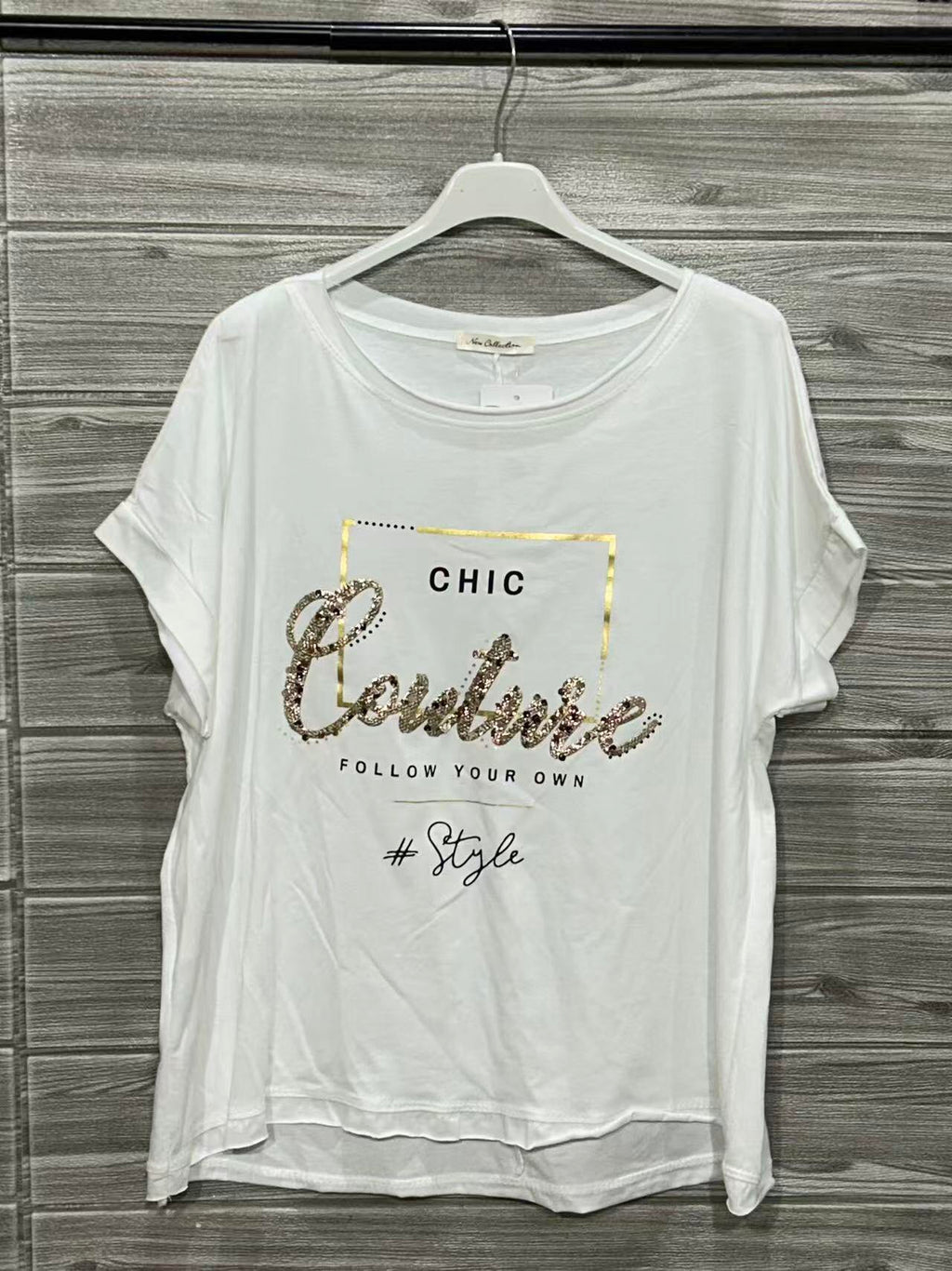 ZOT023WH Chic Couture Cotton T-Shirt White