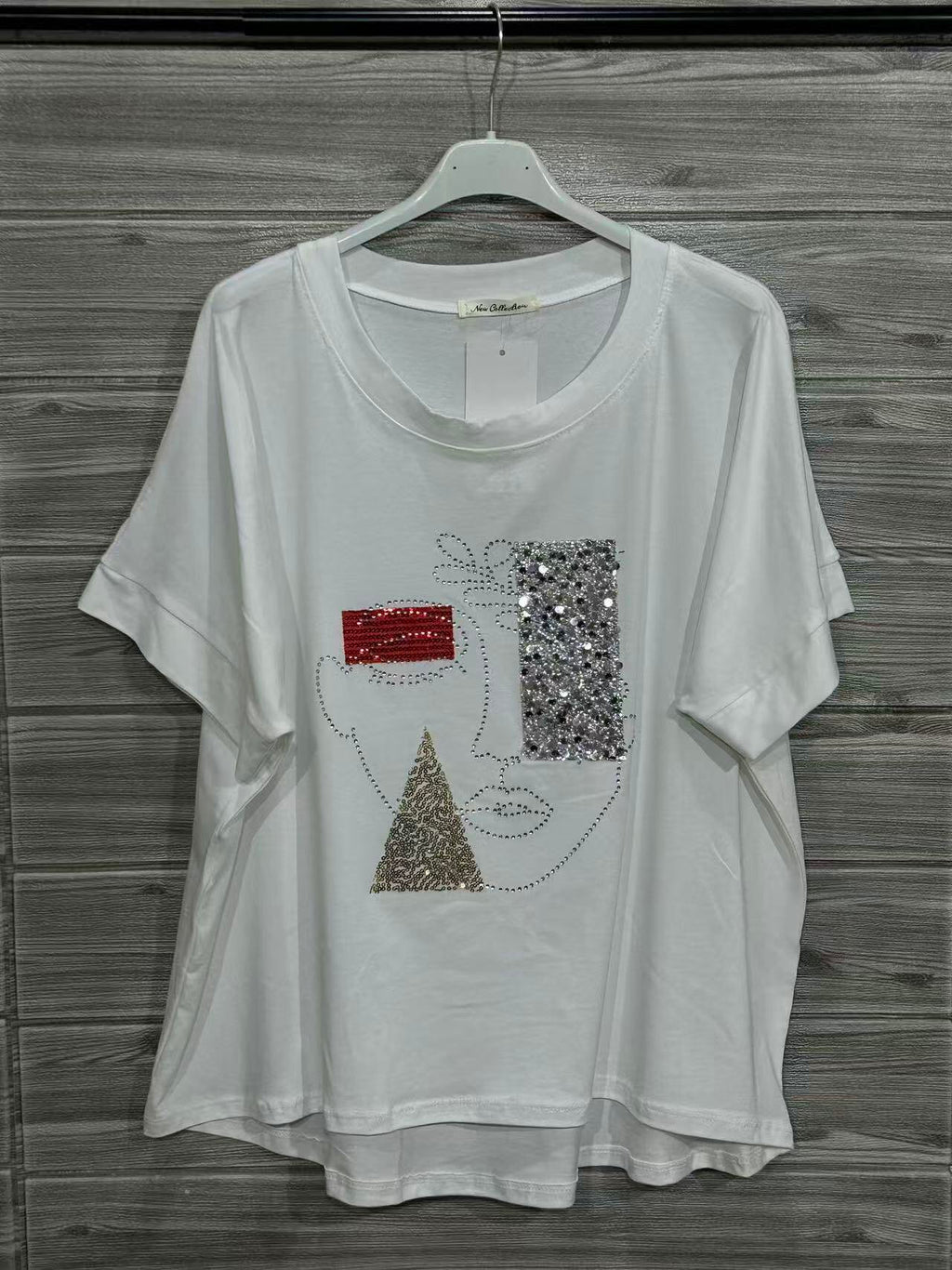 ZOT022WH Abstract Art Cotton T-Shirt White