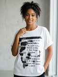 ZOT020WH Magazine Print Cotton T-Shirt White