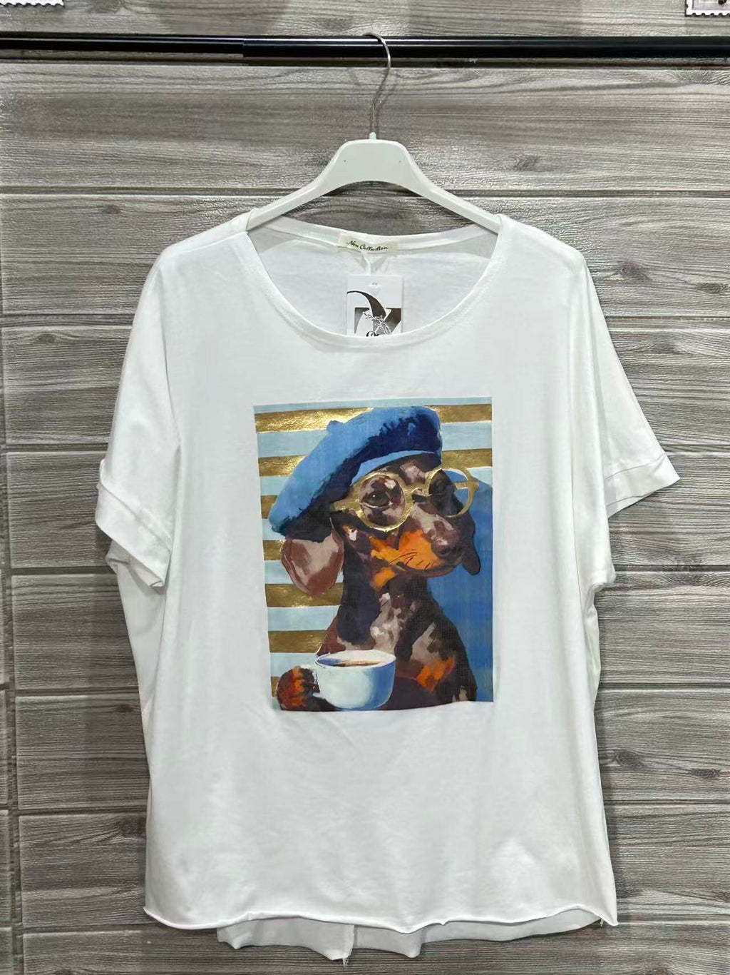 ZOT017WH Woman Portrait Cotton T-Shirt White
