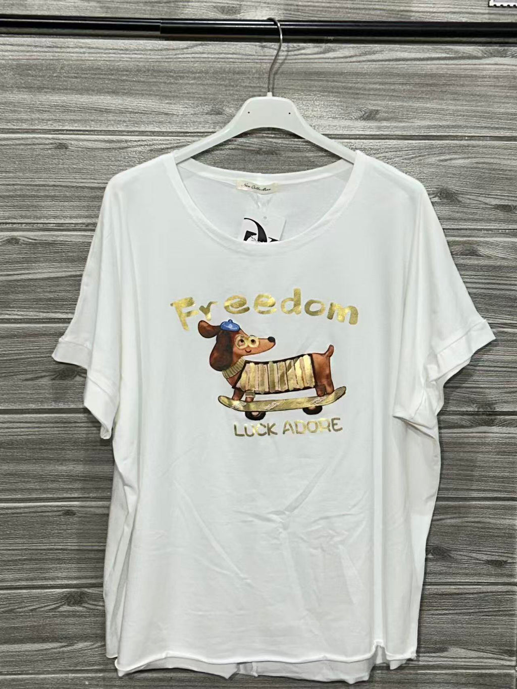 ZOT016WH Horse Print Cotton T-Shirt White