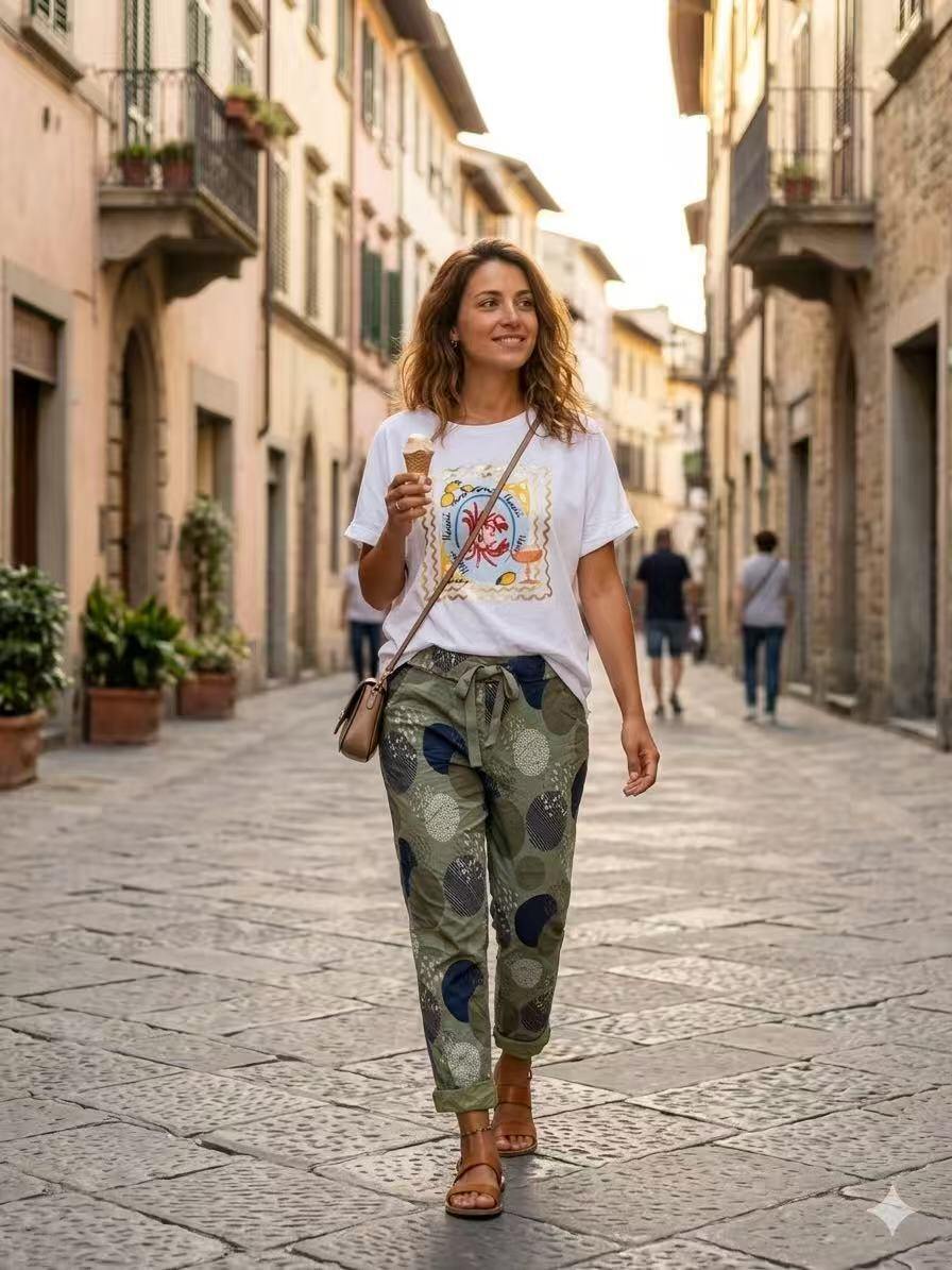 ZOT014WH Floral Bouquet Cotton T-Shirt White