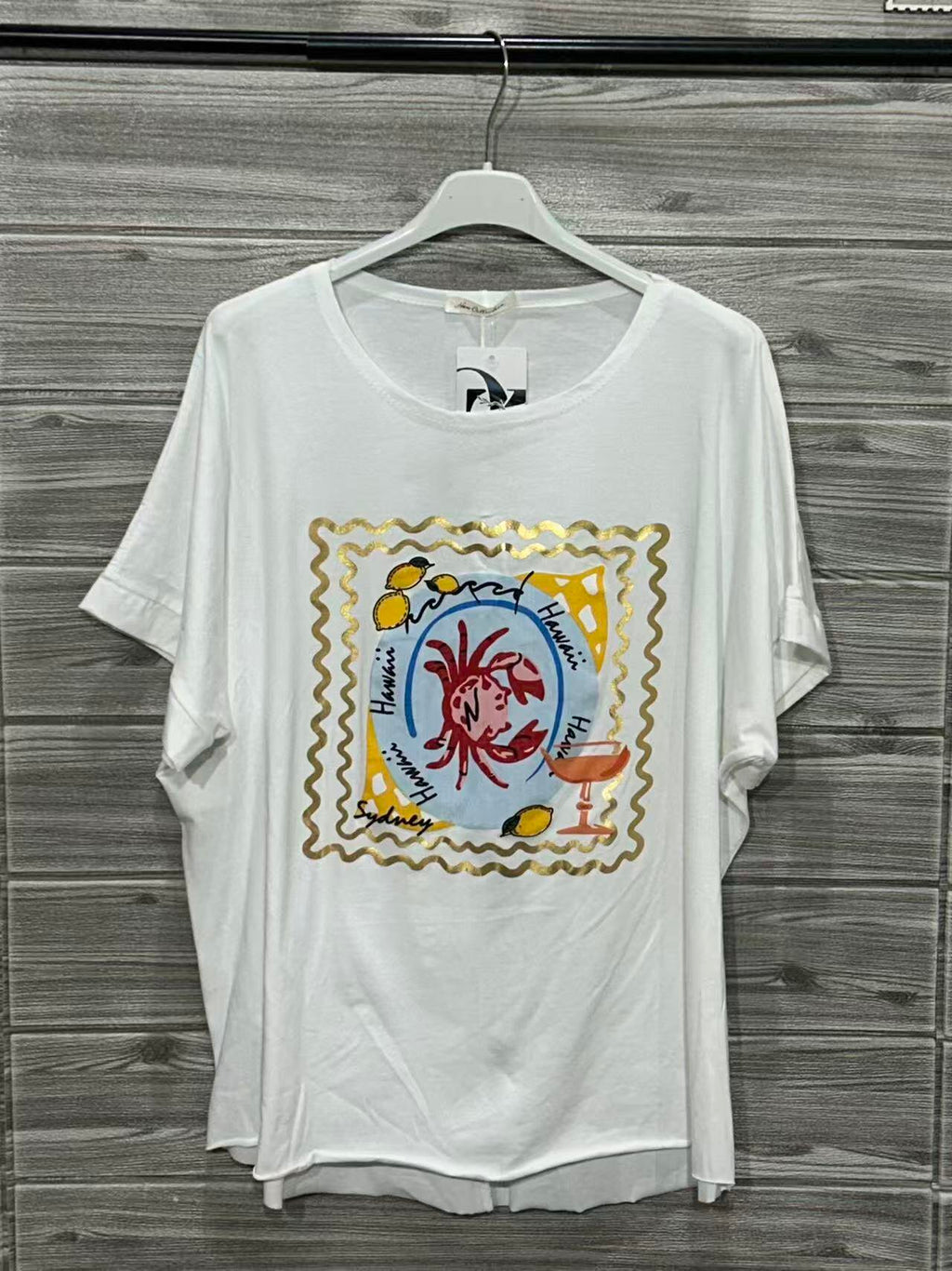 ZOT014WH Floral Bouquet Cotton T-Shirt White