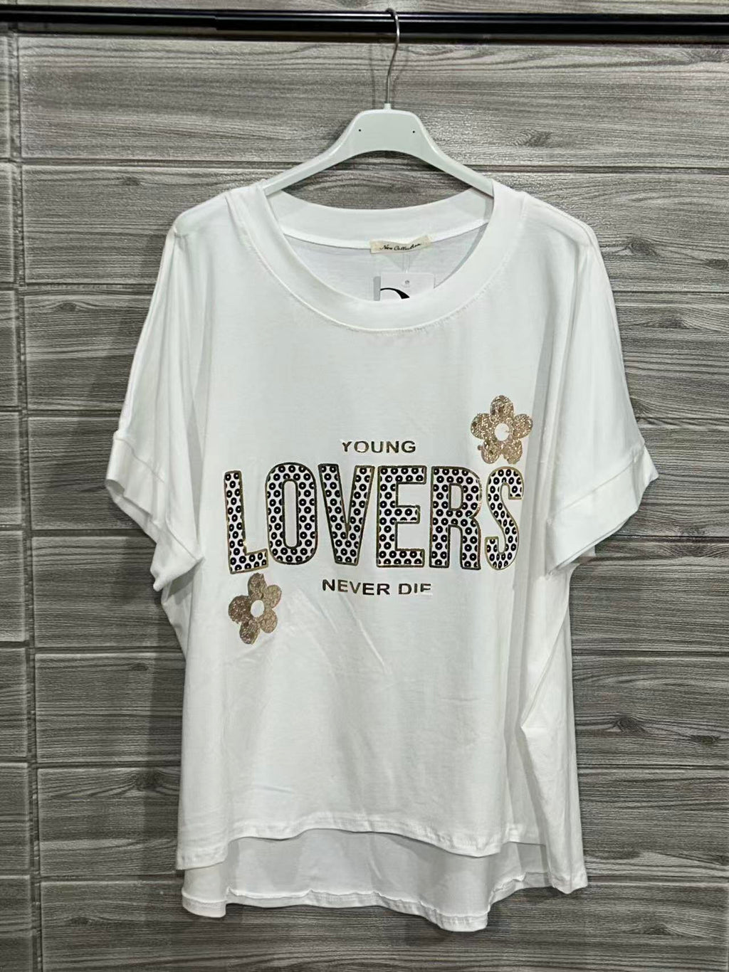 ZOT006WH Lovers Stars Cotton T-Shirt White