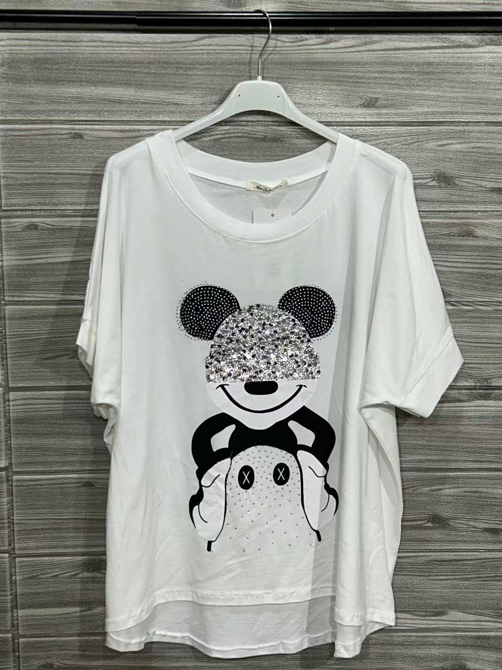 ZOT005WH Mickey Print Cotton T-Shirt White