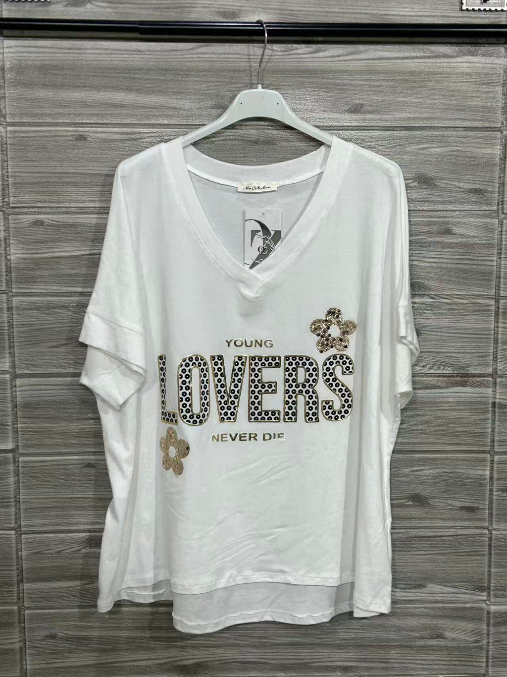 ZOT001WH Lovers Print Cotton T-Shirt White