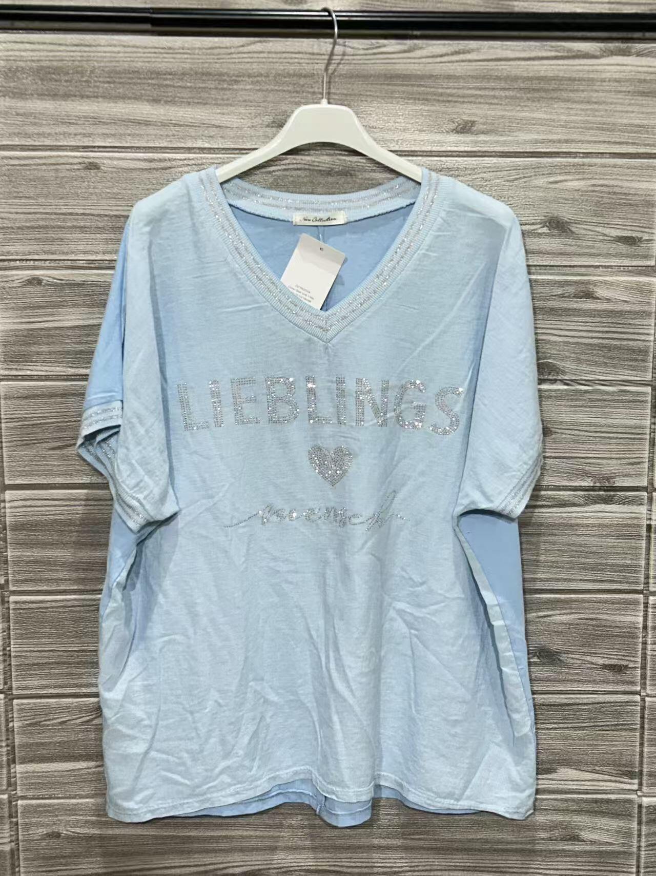 ZOT034SB V-Neck Cotton T-Shirt Sky Blue