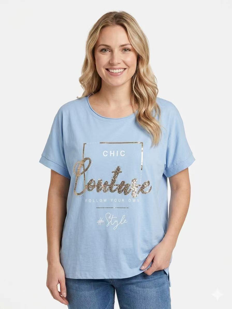 ZOT032SB L'Amour Cotton T-Shirt Sky Blue