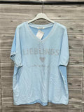 ZOT030SB Cap Sleeve Cotton Top Sky Blue