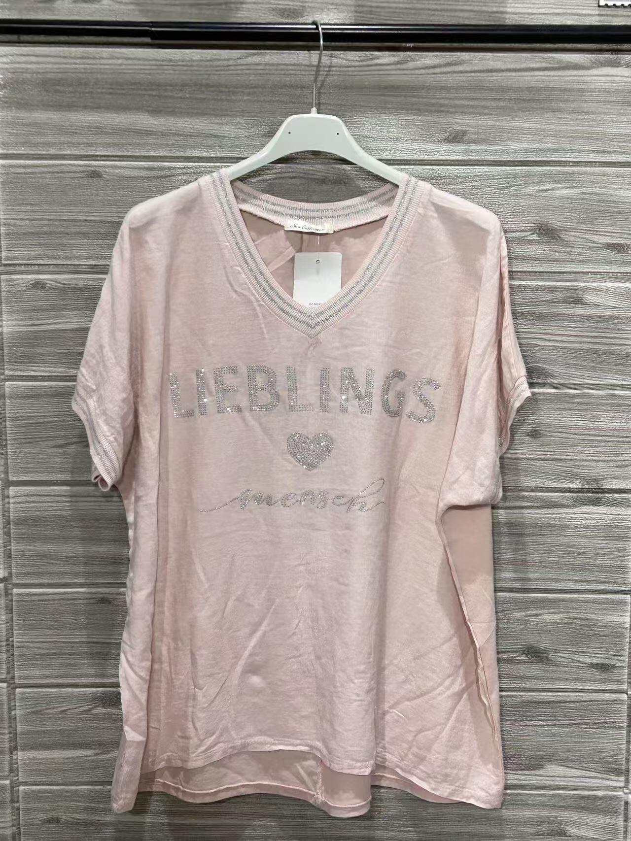 ZOT034BH V-Neck Cotton T-Shirt Blush