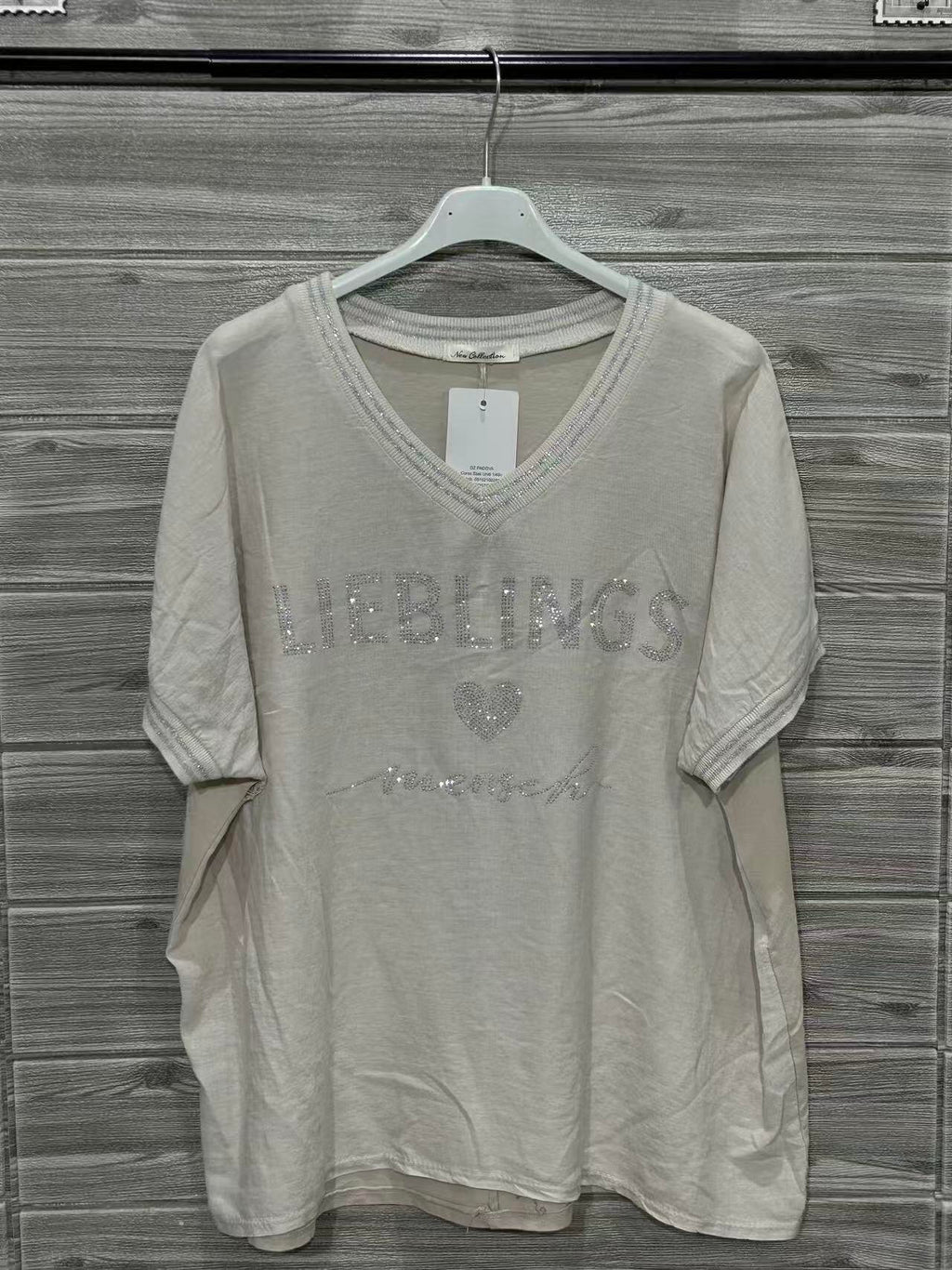 ZOT034EC V-Neck Cotton T-Shirt Ecru