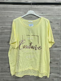 ZOT032YL L'Amour Cotton T-Shirt Yellow