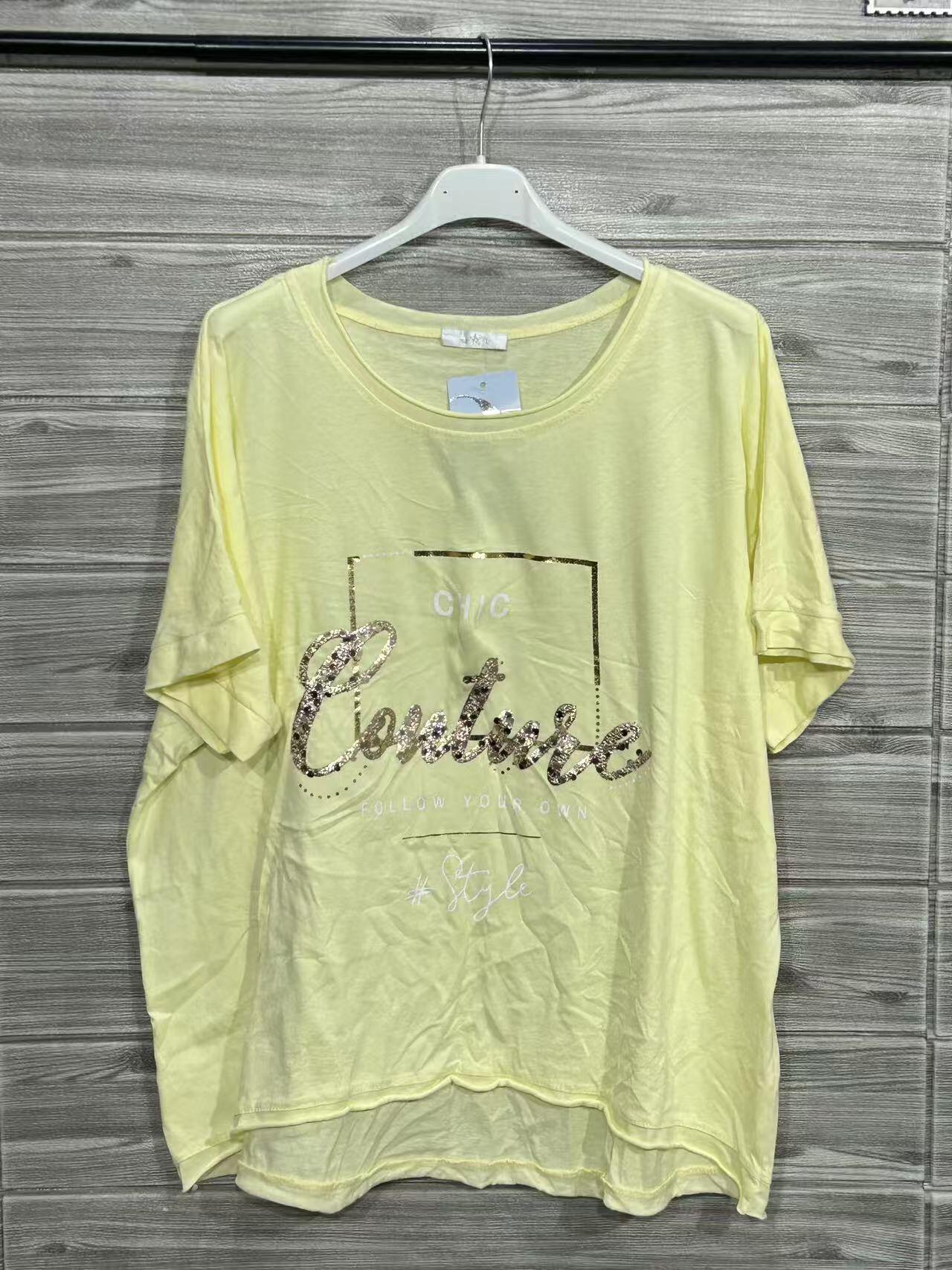 ZOT032YL L'Amour Cotton T-Shirt Yellow