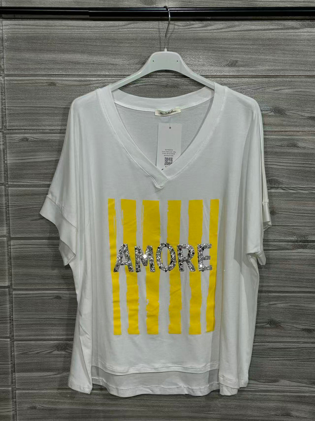 ZOT003YL Born Print Cotton T-Shirt Yellow