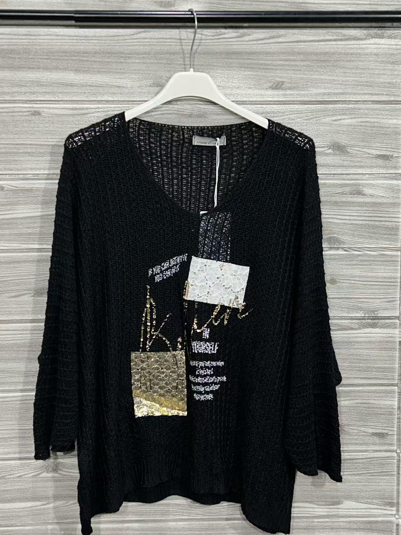 ZOT076BK Printed T-Shirt Black