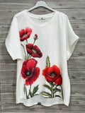 ZOT046RC Girl Print Cotton T-Shirt Rouge Clair