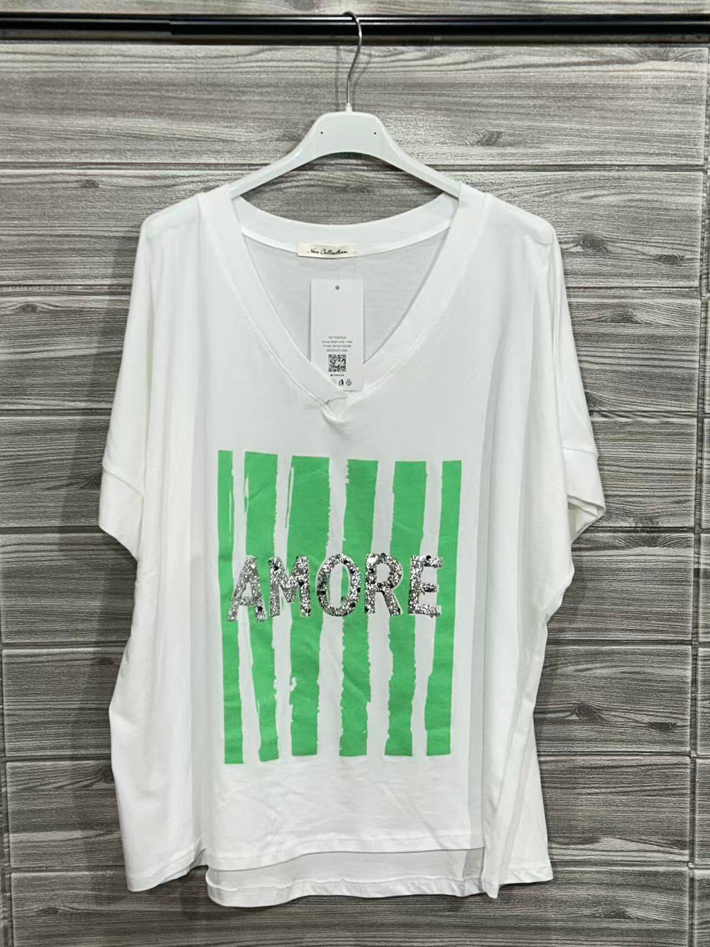 ZOT003NG Born Print Cotton T-Shirt Neon Green