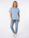 ZOT067SB Pastel V-Neck Cotton T-Shirt Sky Blue