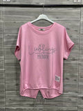 ZOT067BH Pastel V-Neck Cotton T-Shirt Blush