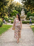 ZOT041EC Painted Floral Cotton Top Ecru