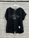 ZOT067BK Pastel V-Neck Cotton T-Shirt Black