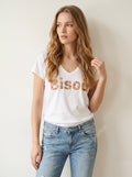 MYFKIW Floral "Kiss" Inscription T-shirt White