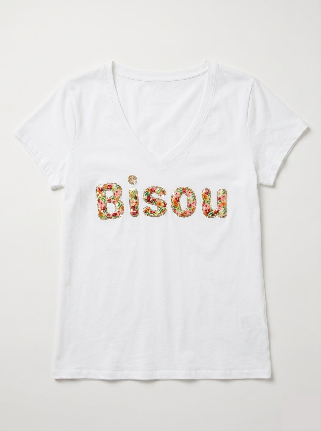 MYFKIW Floral "Kiss" Inscription T-shirt White