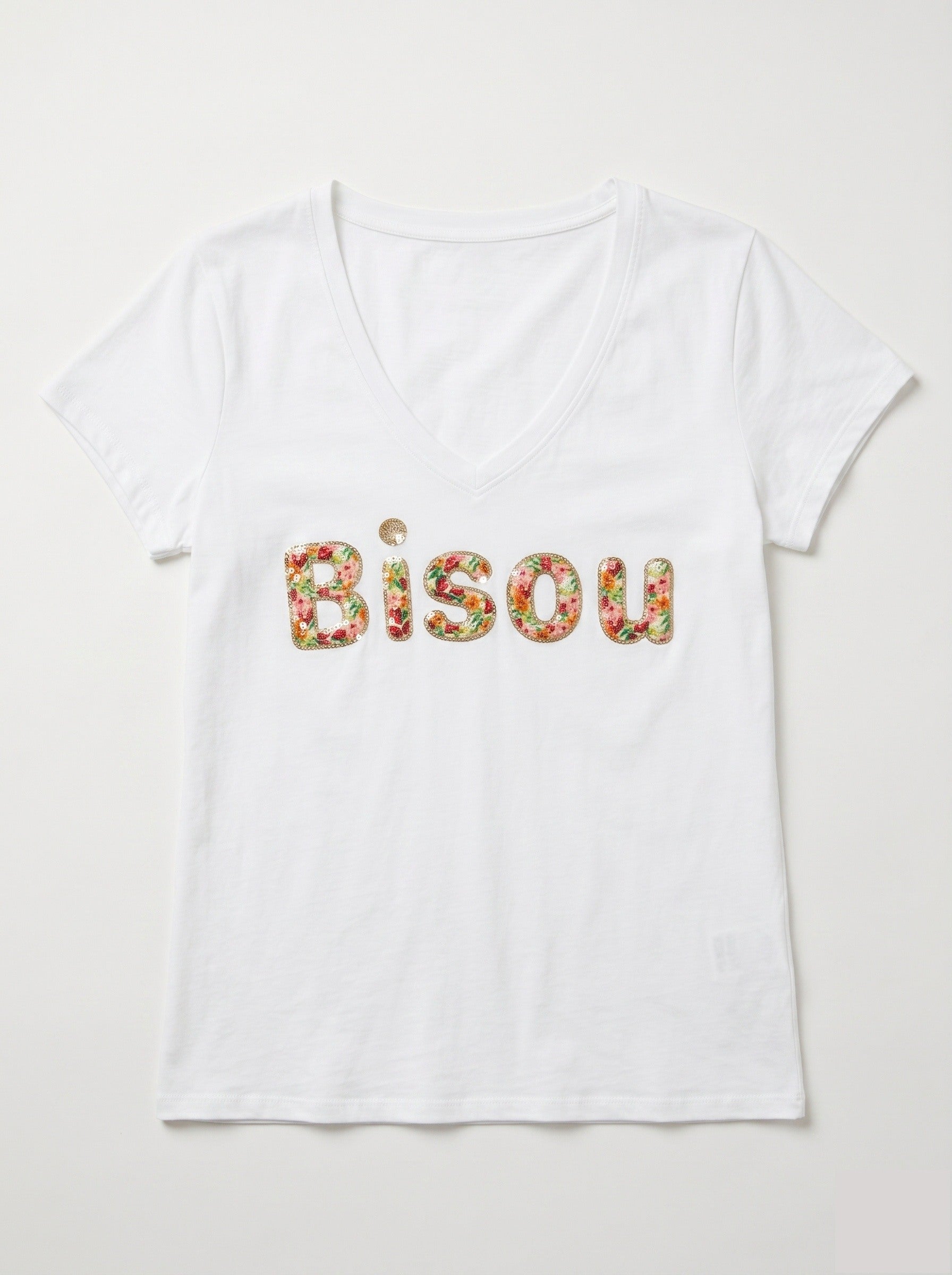 MYFKIW Floral "Kiss" Inscription T-shirt White