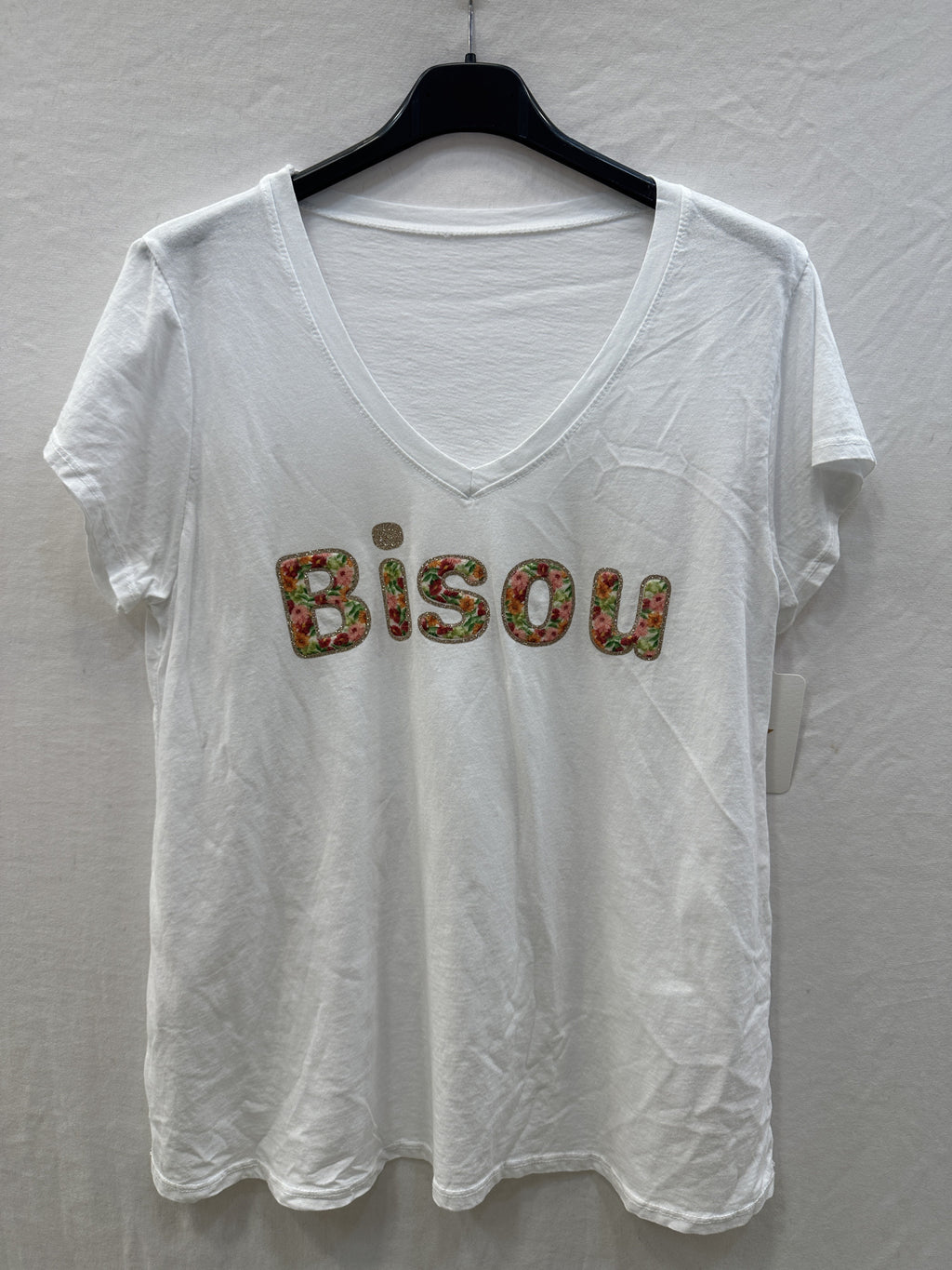 MYFKIW Floral "Kiss" Inscription T-shirt White