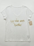 MYLBIV T-shirt Life is Beautiful Ivory