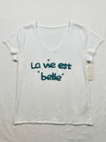 MYLBLG T-shirt Life is Beautiful Light Green