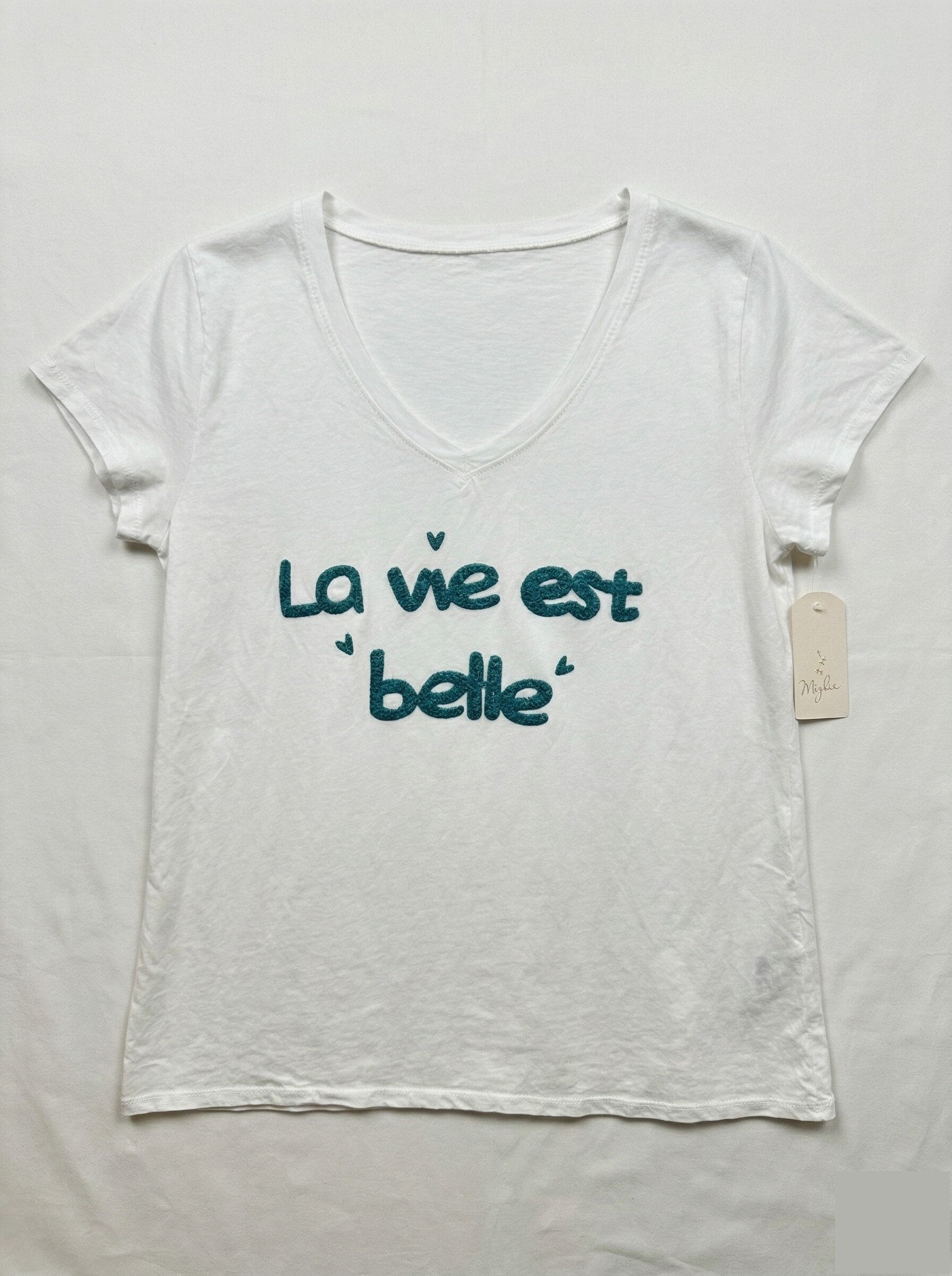 MYLBLG T-shirt Life is Beautiful Light Green