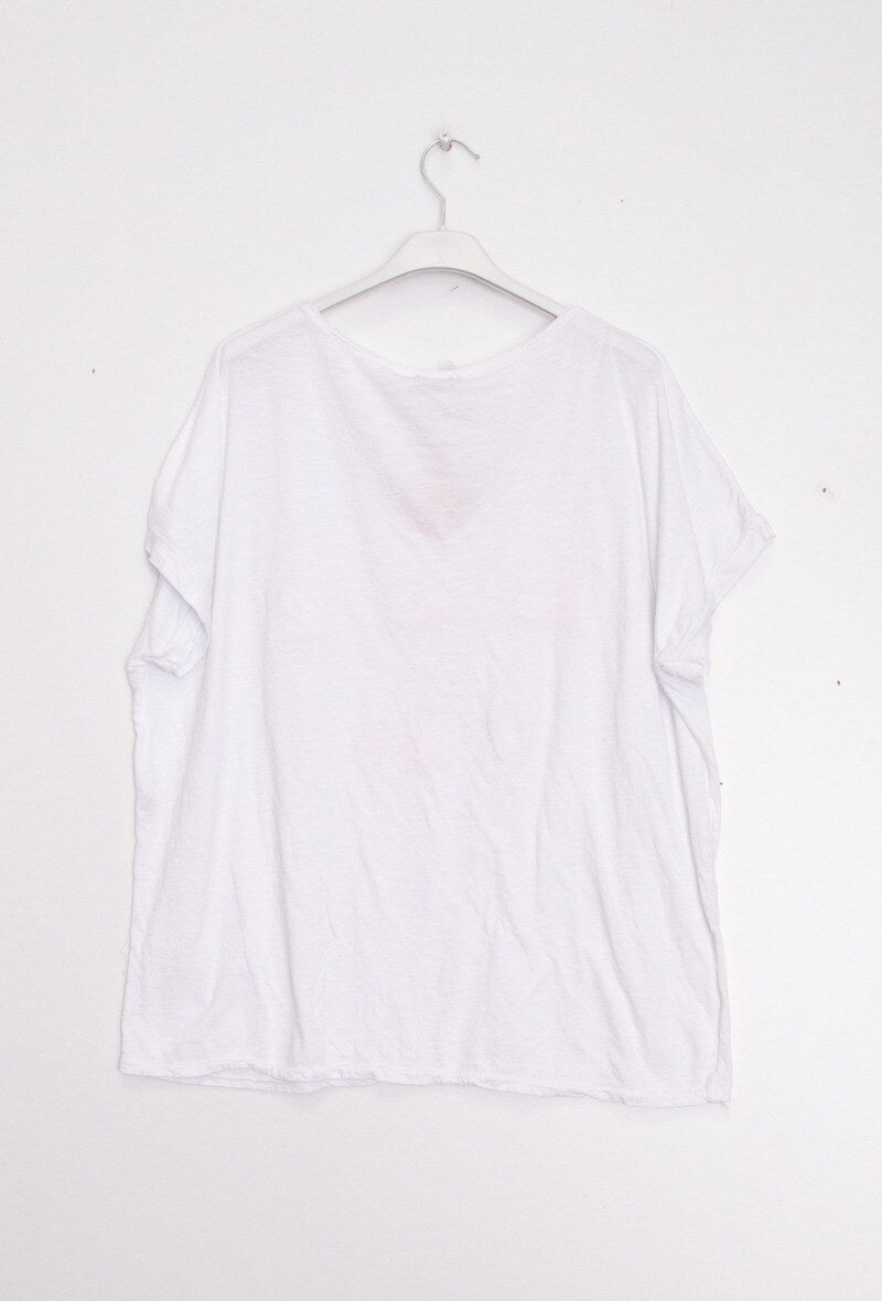 MYMEBFFOR T-shirt "Mademoiselle en baskets" Flocked White Background Orange