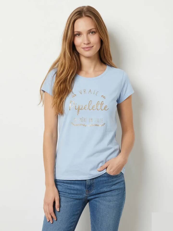 MYNRCSB Navy T-shirt Real Chatterbox Sky Blue