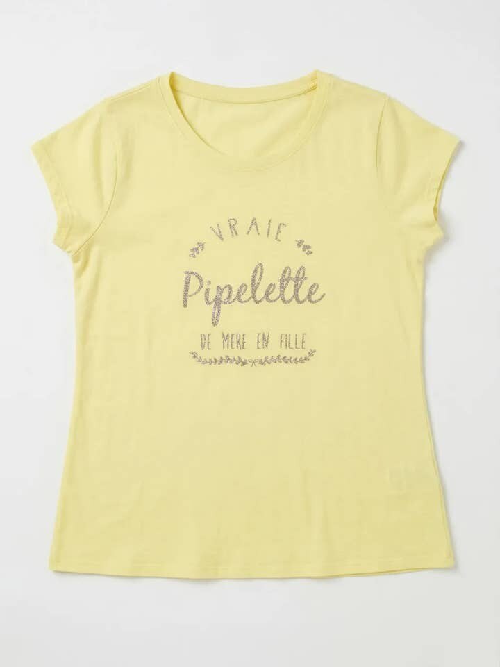 MYNRCY Navy T-shirt Real Chatterbox Yellow