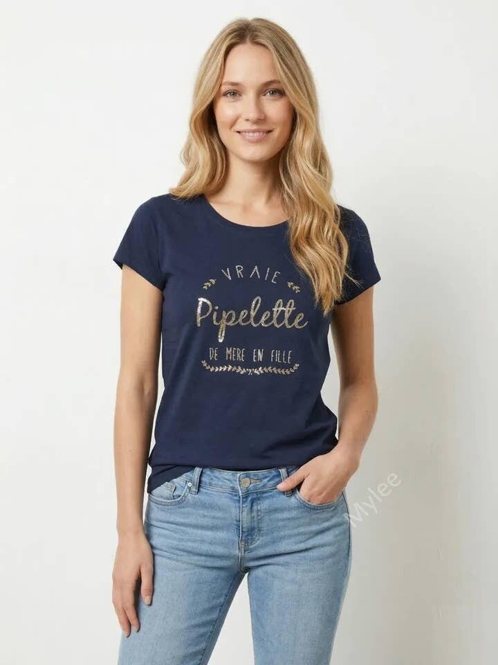 MYNRCNV Navy T-shirt Real Chatterbox Navy