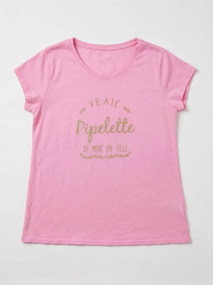 MYNRCPK Navy T-shirt Real Chatterbox Pink