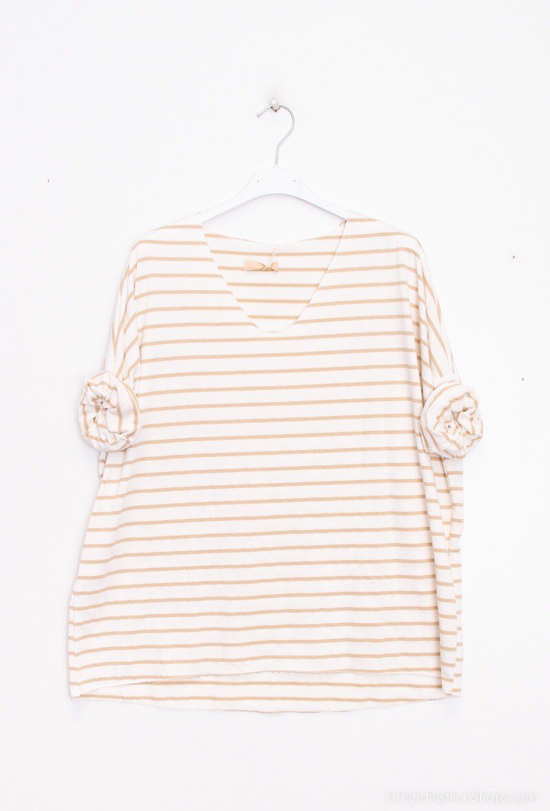 MYSBG Striped T-shirt Beige