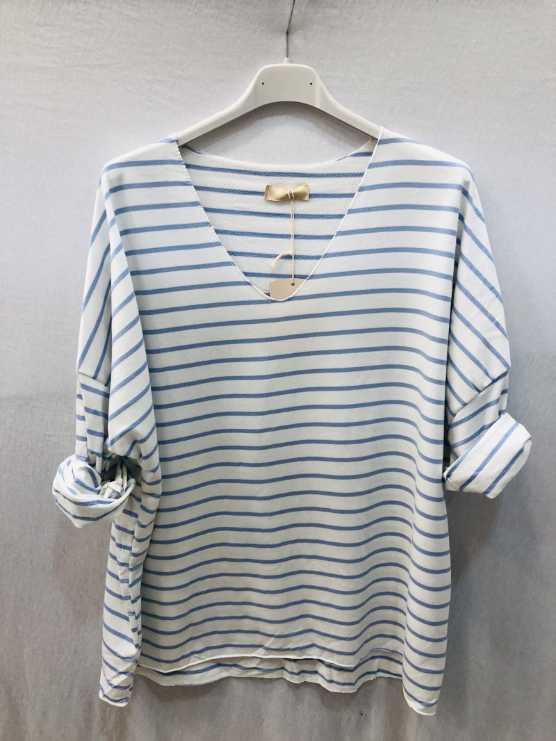 MYS2SB Striped T-shirt Sky Blue
