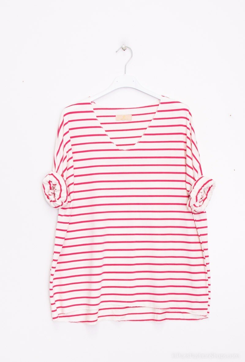 MYSFU Striped T-shirt Fuchsia
