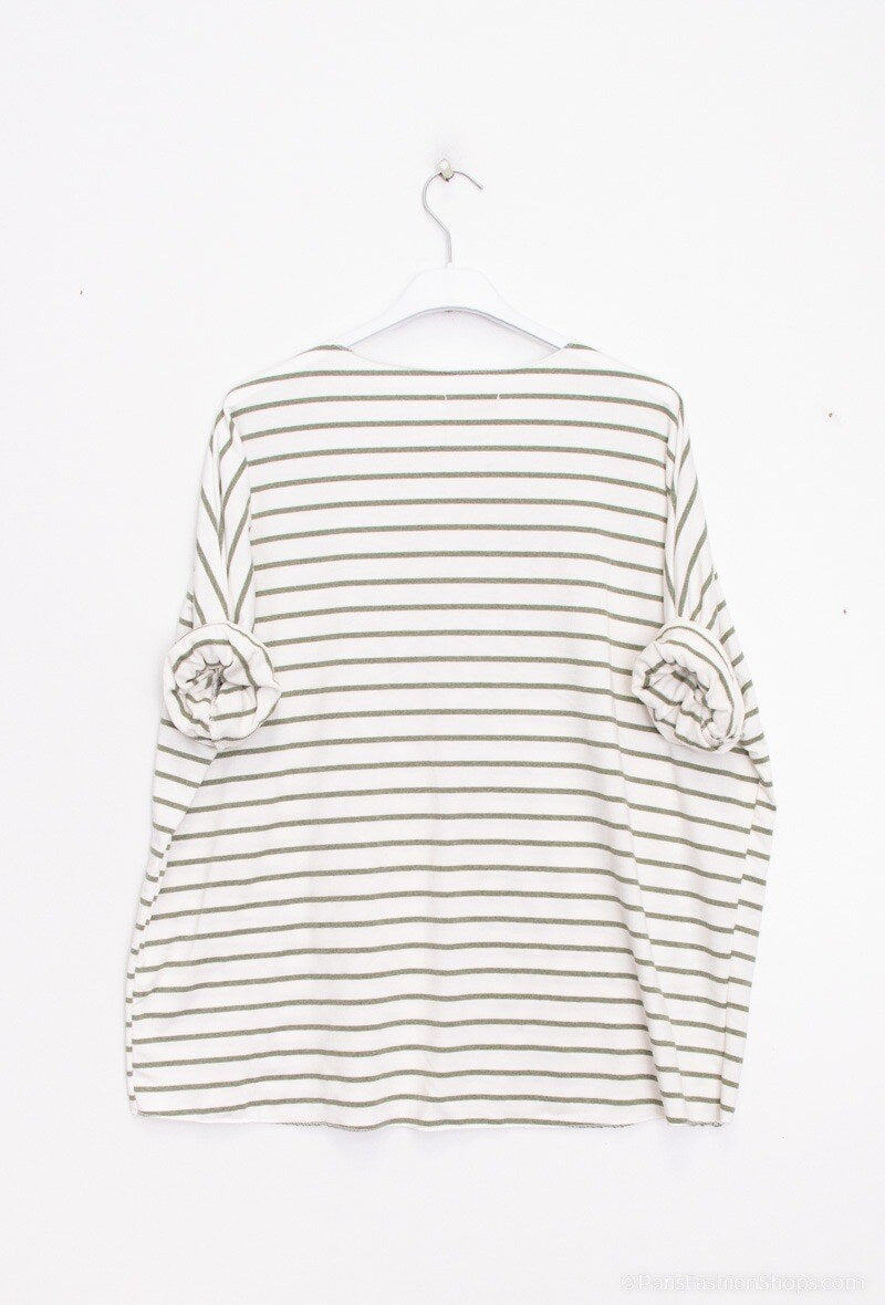 MYSKK Striped T-shirt Kaki