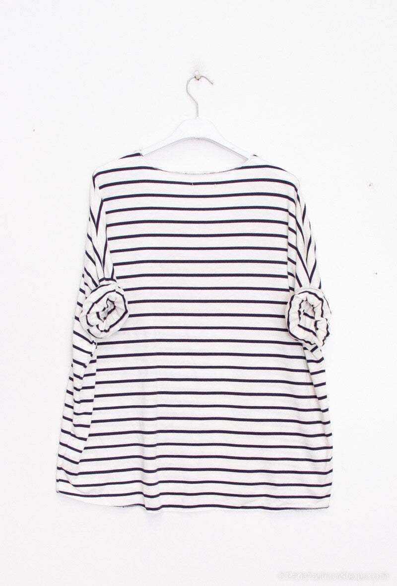 MYS2NV Striped T-shirt Navy