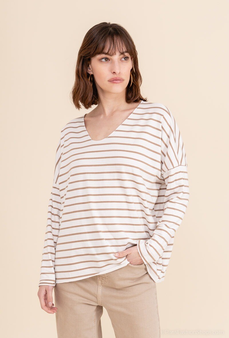 MYSOR Striped T-shirt Orange