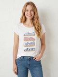 MYERDW T-shirt with Espadrille and Rhinestone Design White
