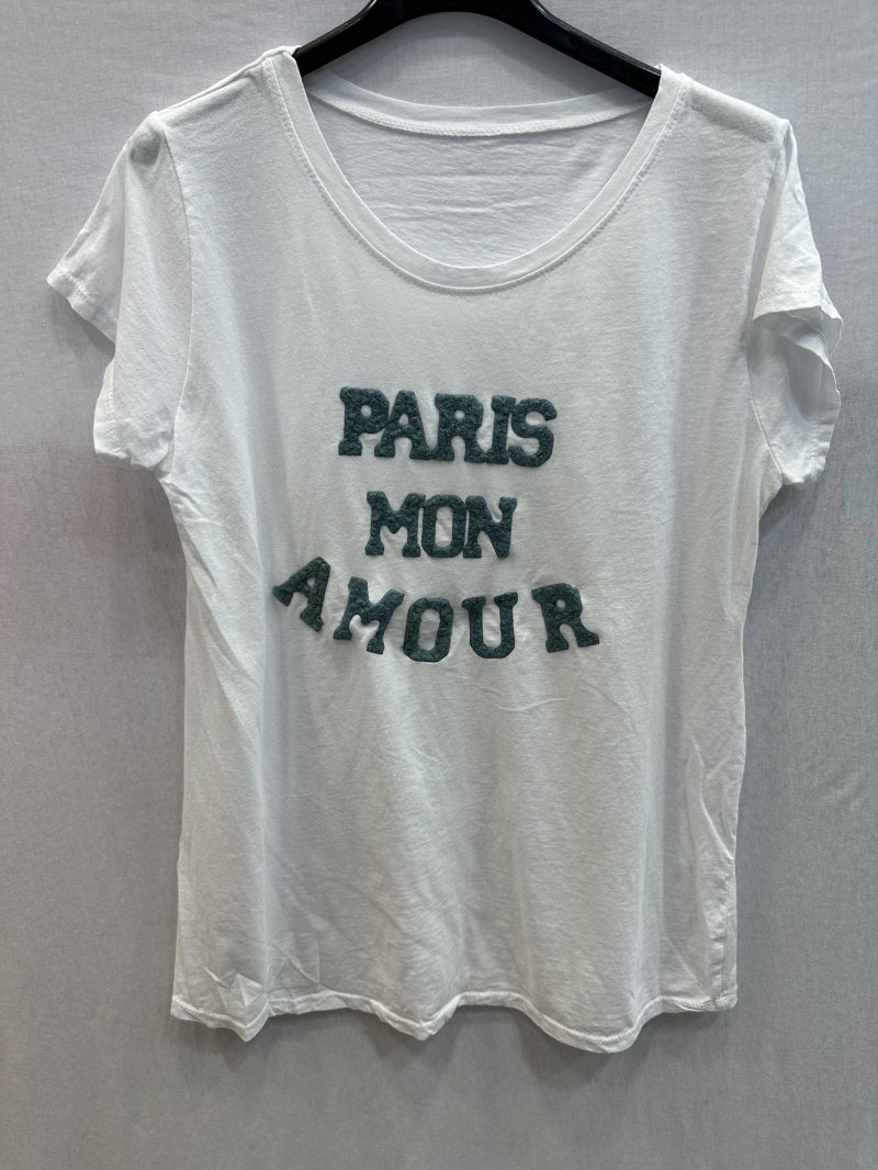 MYPMLWBCE Paris my love white background t-shirt Celadon