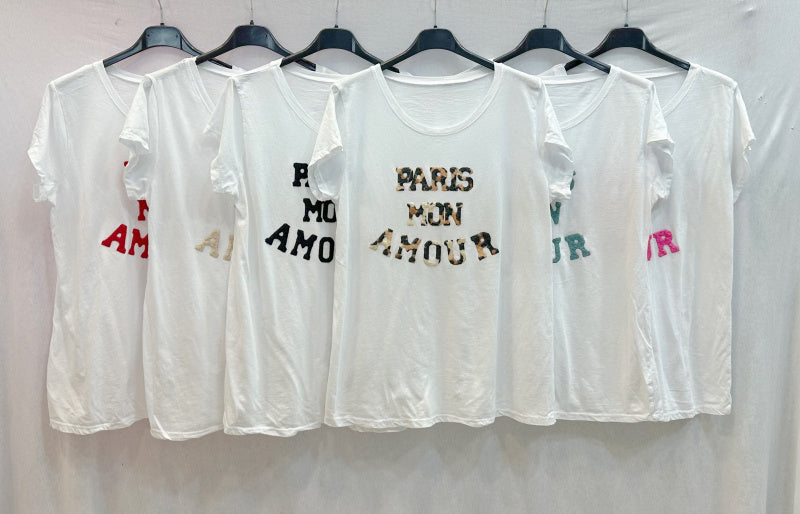 MYPMLWBFU Paris my love white background t-shirt Fuchsia