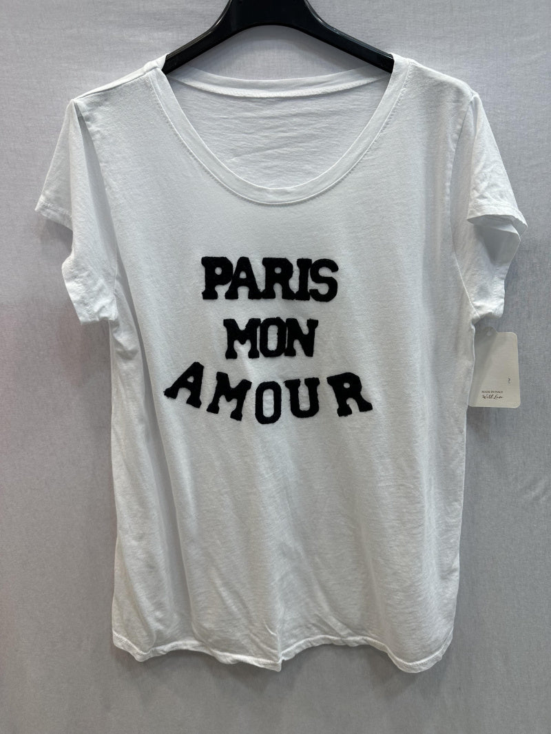 MYPMLWBNV Paris my love white background t-shirt Navy