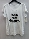 MYPMLWBNV Paris my love white background t-shirt Navy